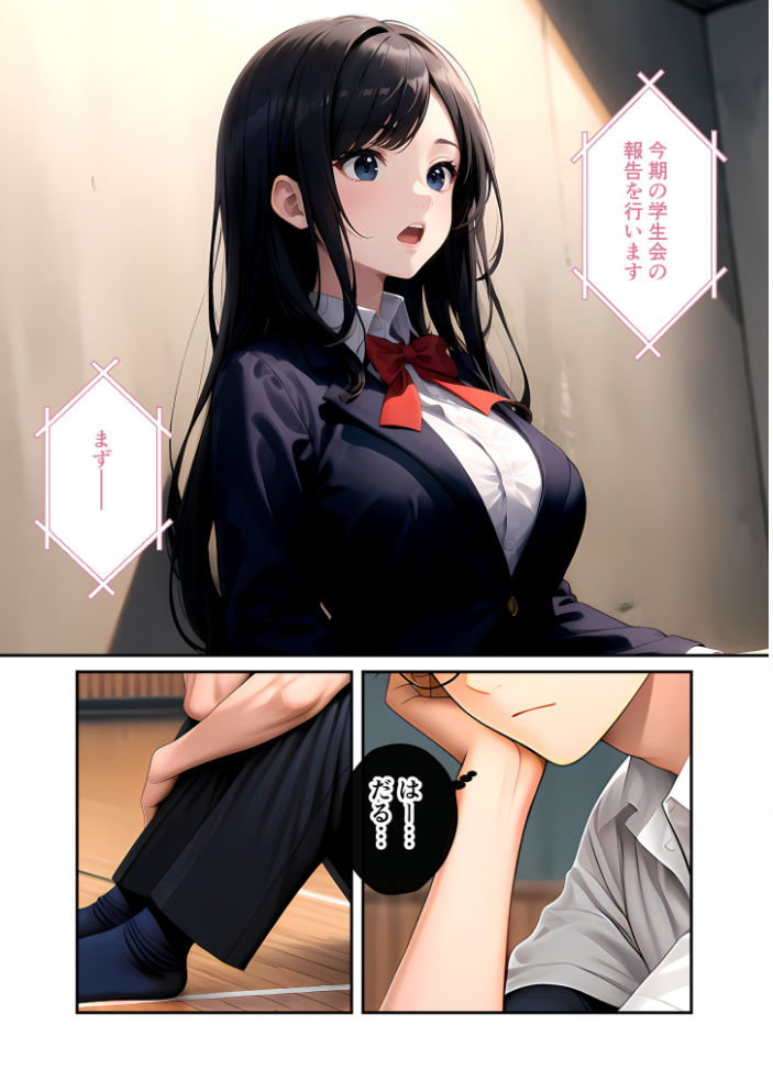【エロ漫画】 陰キャの僕、透視の力を手に入れる。第十四話 〜男嫌いな会長サマの無様な全校集会〜 モザイク版 ラビットフット サンプル画像