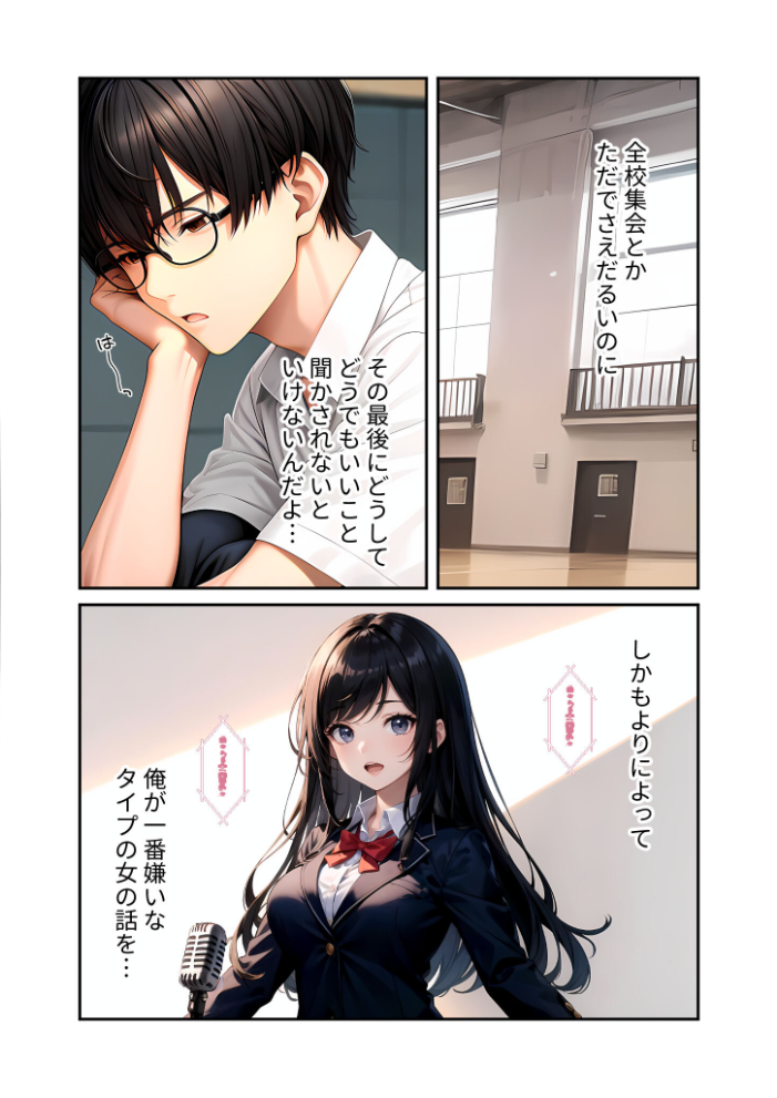 【エロ漫画】 陰キャの僕、透視の力を手に入れる。第十四話 〜男嫌いな会長サマの無様な全校集会〜 モザイク版 ラビットフット サンプル画像