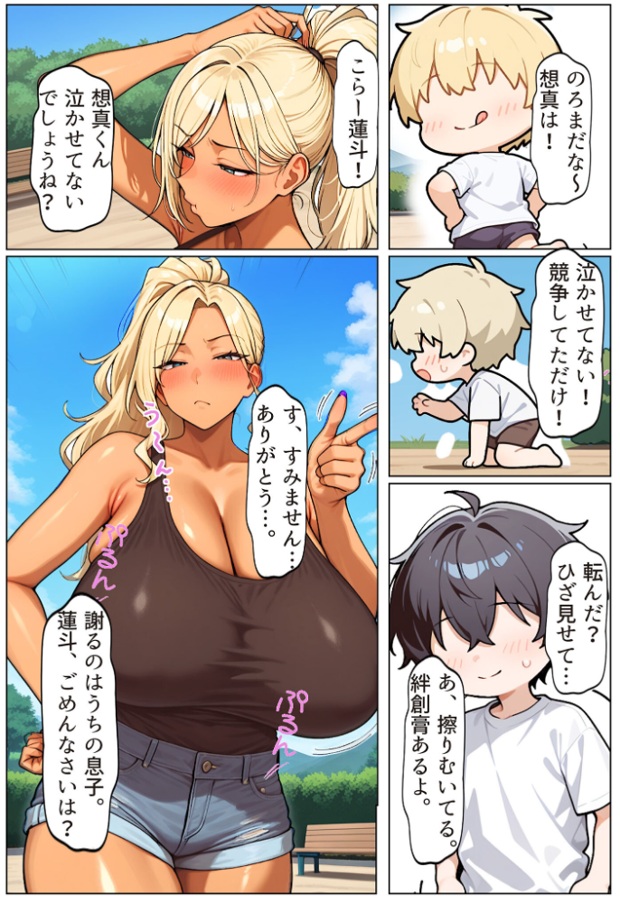 【エロ漫画】 友達の爆乳ギャルママと本気の孕ませ交尾するまで〜ずっと好きだった幼馴染の母親に子種をたっぷり流し込み モザイク版 ちるイル あいラビ サンプル画像