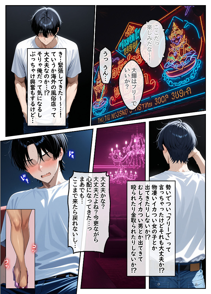 【エロ漫画】 童貞の俺が海外旅行先で出会った褐色美女と国際結婚して子作りしまくる話1 モザイク版 ハレノヒ あいラビ サンプル画像