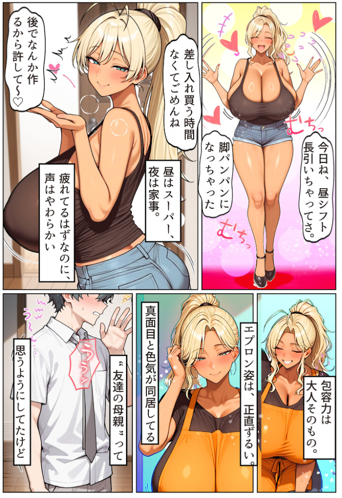 【エロ漫画】 友達の爆乳ギャルママと本気の孕ませ交尾するまで〜ずっと好きだった幼馴染の母親に子種をたっぷり流し込み モザイク版 ちるイル あいラビ サンプル画像