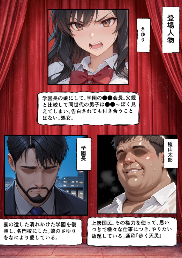 【エロ漫画】 上級国民に支配された学園生徒会長が学園を守るため処女喪失ショーを行う話 モザイク版 バベル太郎 あいラビ サンプル画像