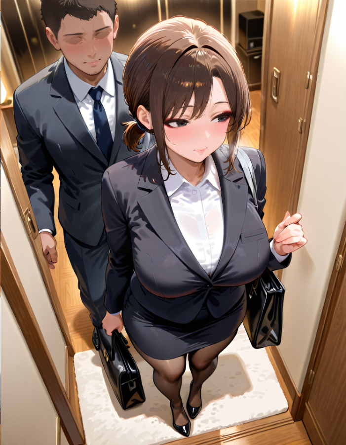 【エロ漫画】 ムチムチ女上司 若手育性指導 出張編 モザイク版  万工房 あいラビ サンプル画像