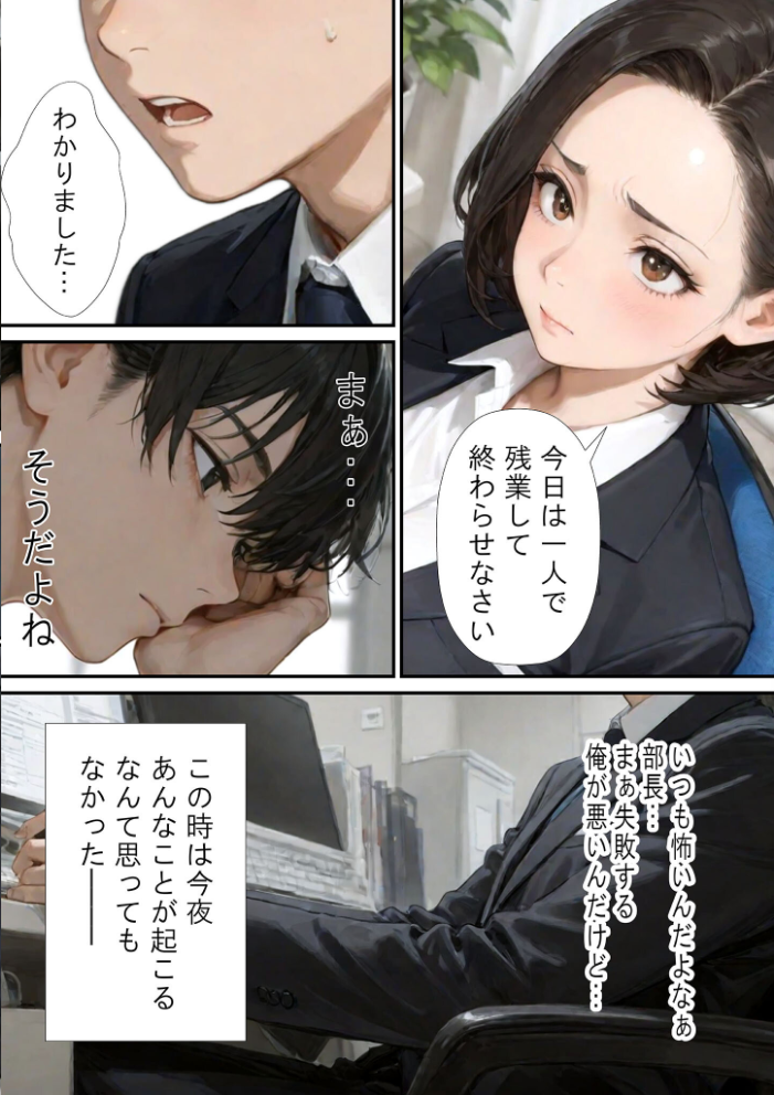 【エロ漫画】 仕事で失敗ばかりの俺が人妻上司(48)と残業したら濡れ濡れセックス始まった話 モザイク版 ラブ熟 あいラビ サンプル画像