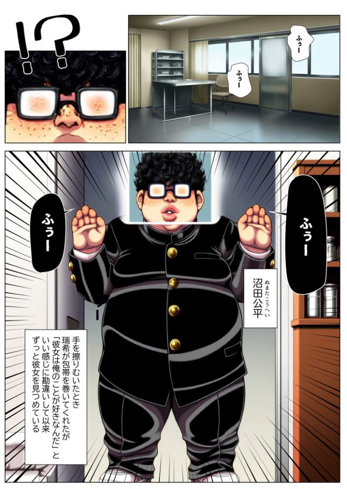 【エロ漫画】 保健室の先生 治療と言われキモオタチ●ポで発情交尾 モザイク版  ストラボ あいラビ サンプル画像