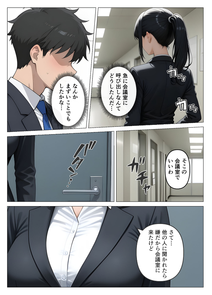 【エロ漫画】 気が強いOLの爆乳女上司を寝取った話 モザイク版  桃色紅茶 あいラビ サンプル画像