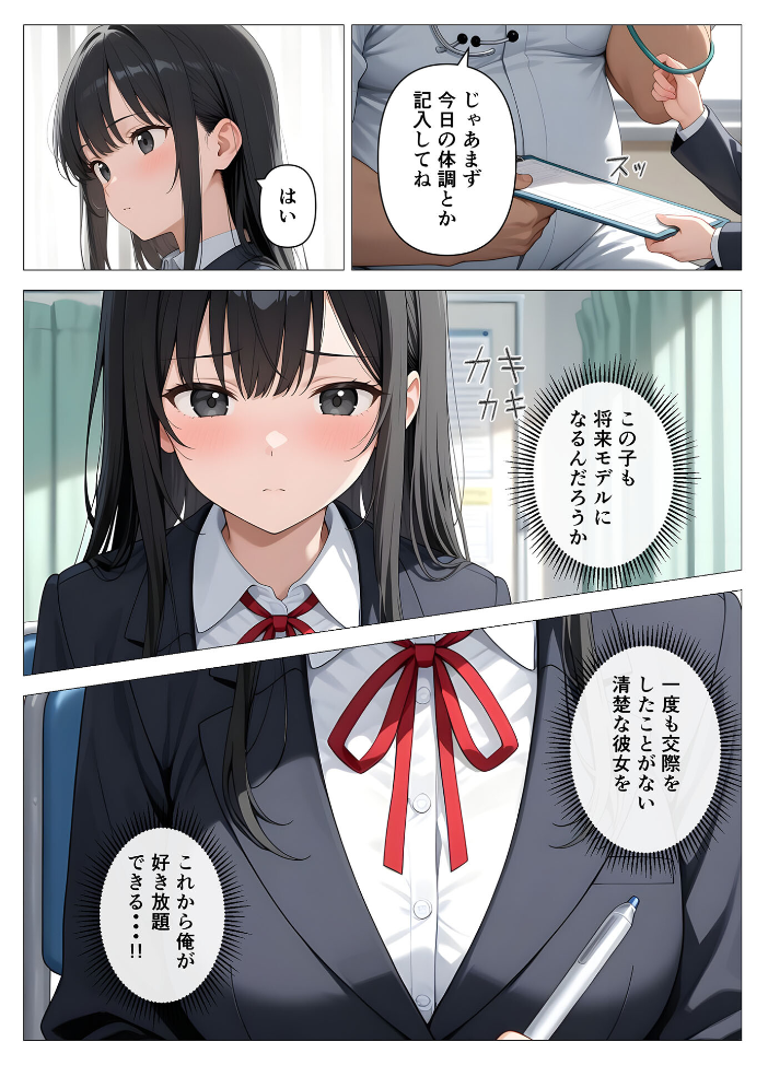 【エロ漫画】 内科検診の担当医になって●●●●を好き放題 モザイク版  桃色紅茶 あいラビ サンプル画像