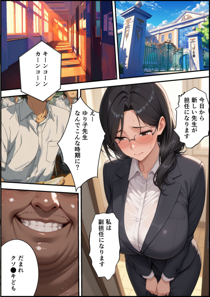 【エロ漫画】 上級国民に支配された学園生徒会長が学園を守るため処女喪失ショーを行う話 モザイク版 バベル太郎 あいラビ サンプル画像