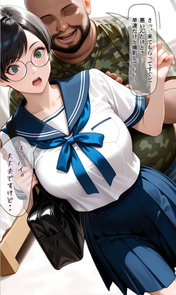 【エロ漫画】 【純朴巨乳美●●パイ●リ編】水着撮影会のはずが、いつのまにかおぢさんち〇ぽに沼る話3 モザイク版  メコ神 あいラビ サンプル画像