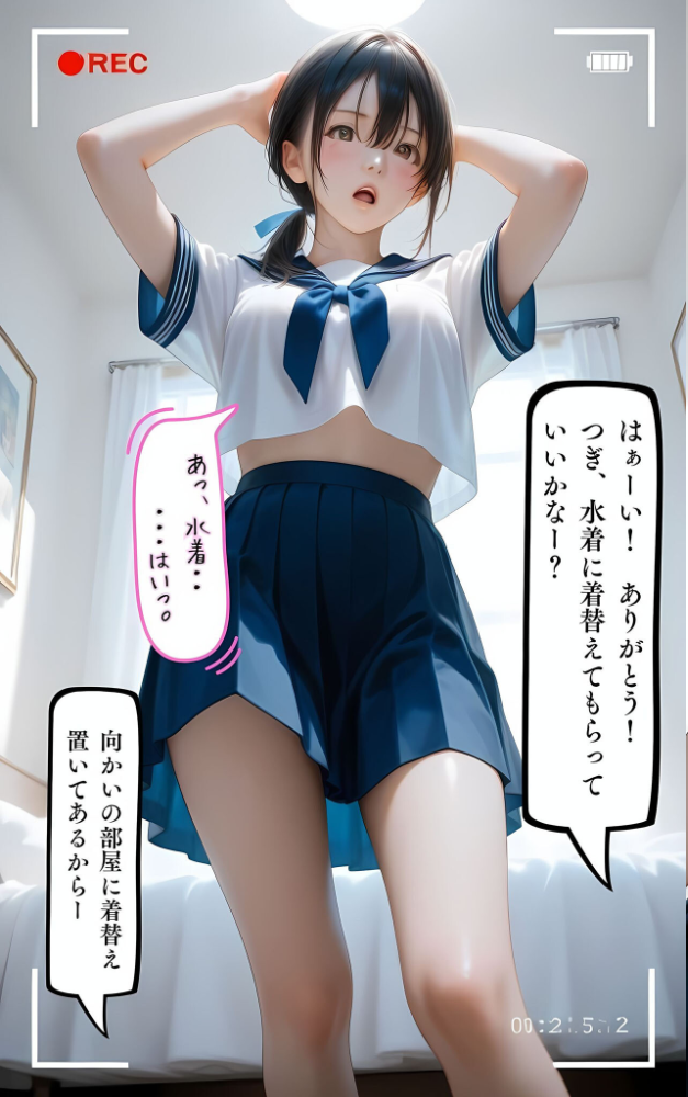 【エロ漫画】 水着撮影会のはずが、いつのまにかおぢさんち〇ぽに沼る話1 モザイク版 メコ神 あいラビ サンプル画像