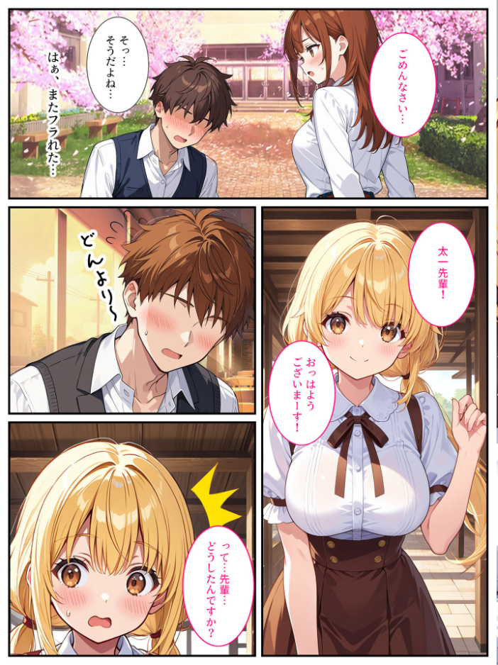 【エロ漫画】 落ち込んでるオレに爆乳の後輩女子が処女をくれました! モザイク版 StudioSR あいラビ サンプル画像
