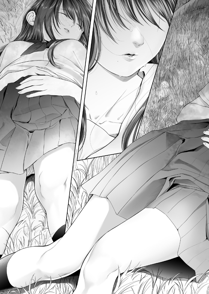 【エロ漫画】制服美少女と出会い、授業帰りにふたりきりで美乳を堪能する中出し手コキと騎乗位の夜の研究w サンプル画像