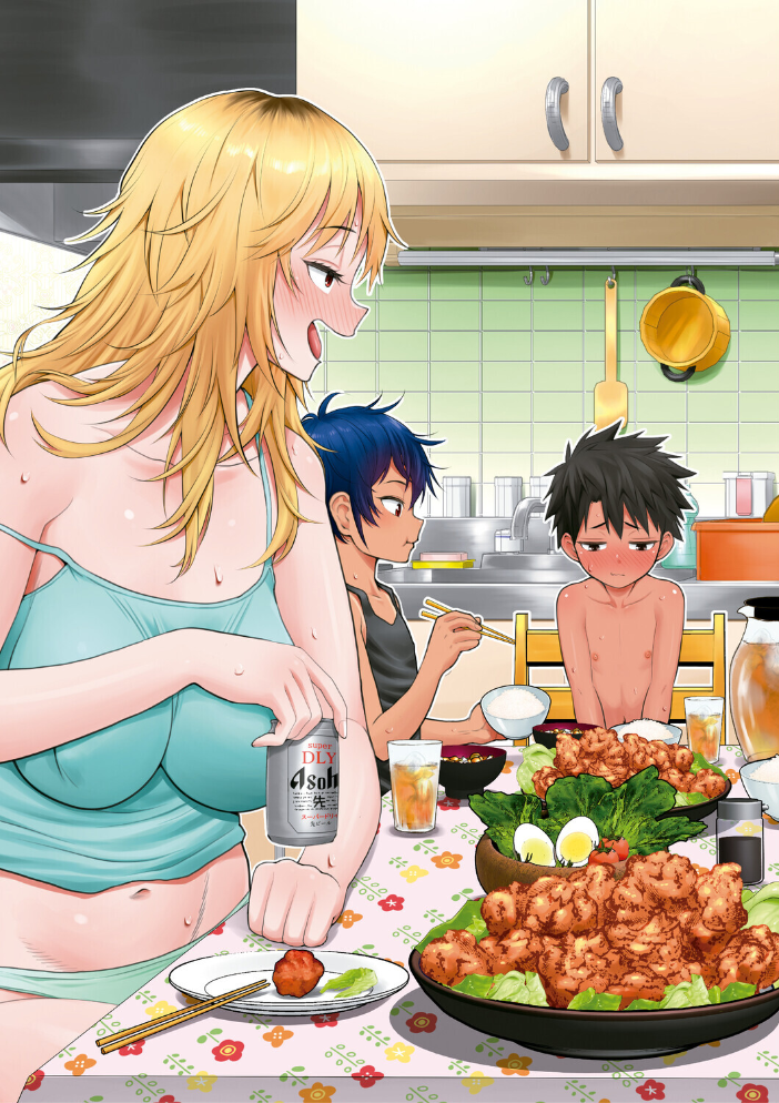 【エロ漫画】巨乳の姉と妹と母が揃い踏みするハーレムで中出しと羞恥の手コキを絡ませる夜、露出と潮吹きを楽しむ姉妹たちw サンプル画像