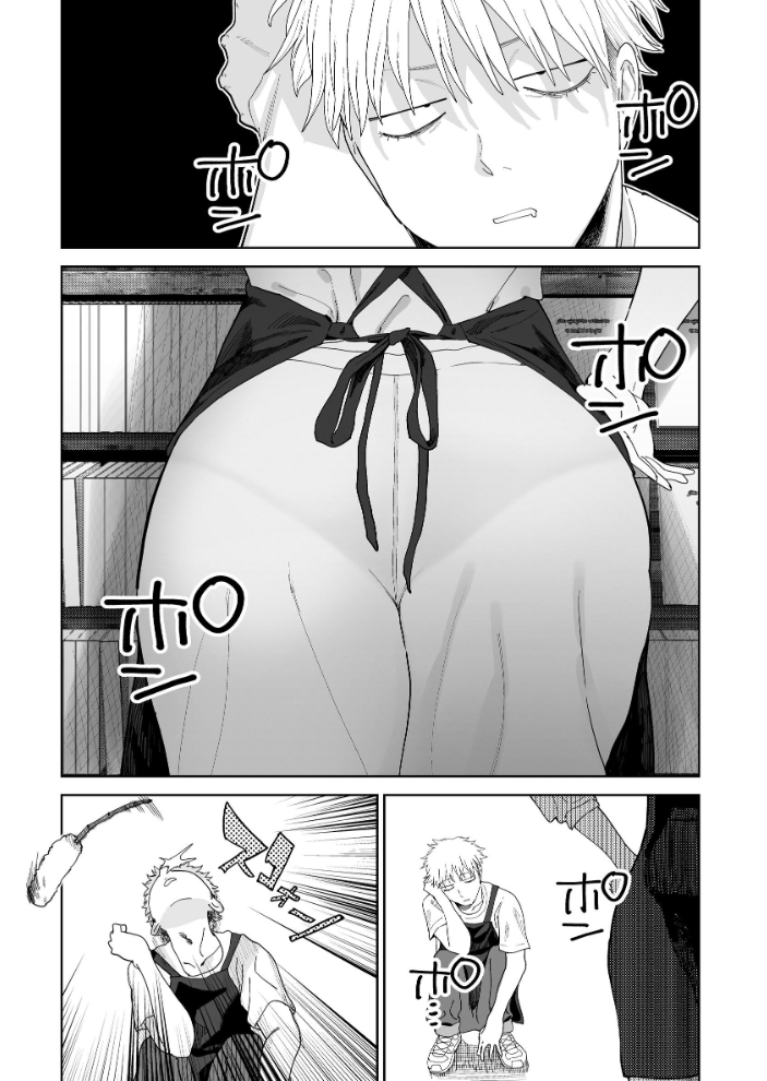 【エロ漫画】デカ尻パワハラ店長と青年の給料をめぐるエッチな誘惑と絆 サンプル画像
