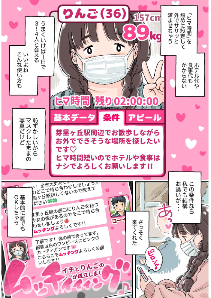 【エロ漫画】凛子ちゃんはお外で感じる美乳と中出しの痴情旅—公園のトイレ裏からホテルまでの快楽を貫く女の物語 サンプル画像