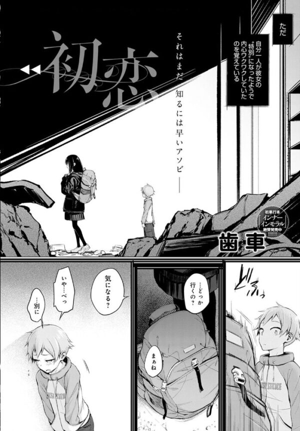 【エロ漫画】初恋のJKとが禁断の遊びに手を染める、胸を秘めた初夜の刺激的な夜w サンプル画像
