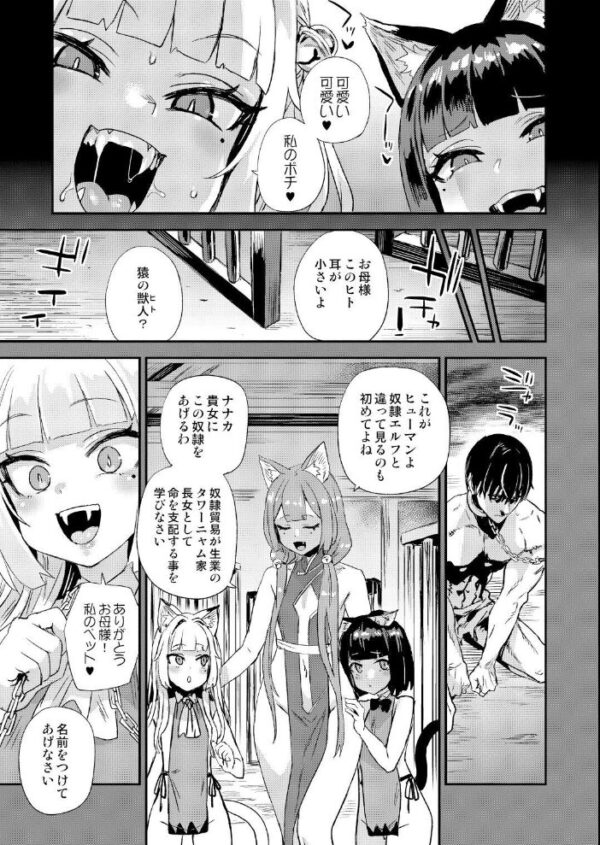 【エロ漫画】猫族娘はヒトを飼うの世界で、双子の猫族にペットとして飼われたヒューマンの私が妹と共謀して違法マタタビで逆転を狙う物語！ サンプル画像
