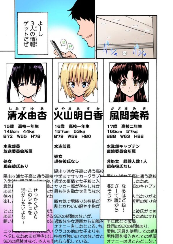 【エロ漫画】学校の制服美少女たちと陽の下で狙う中出しセックスの一夜の騒然としたハーレム事情w サンプル画像