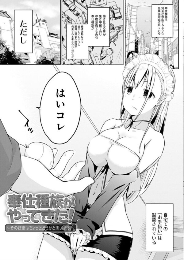 【エロ漫画】奉仕種族の美少女メイドと巨乳が露出しまくりで中出しフェラをした夜の騎乗位の営みw サンプル画像